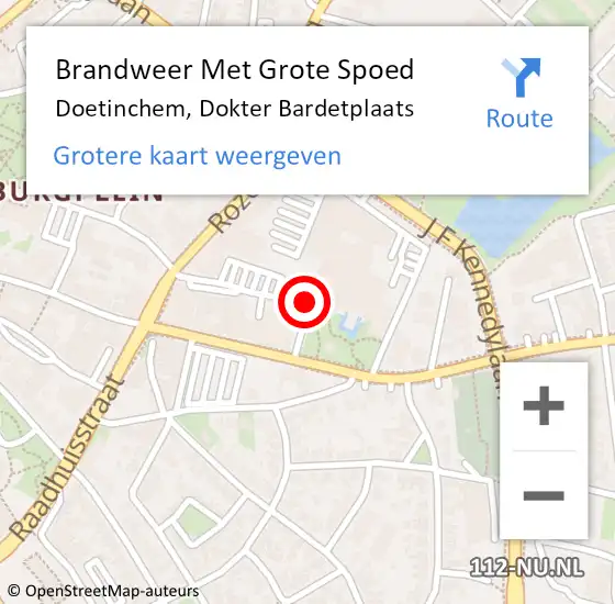 Locatie op kaart van de 112 melding: Brandweer Met Grote Spoed Naar Doetinchem, Dokter Bardetplaats op 5 december 2017 16:49