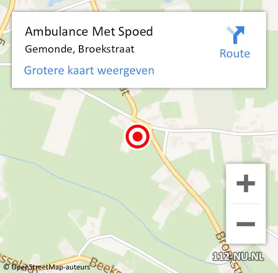 Locatie op kaart van de 112 melding: Ambulance Met Spoed Naar Gemonde, Broekstraat op 5 december 2017 17:00