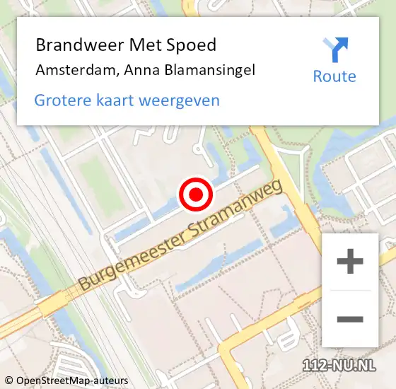 Locatie op kaart van de 112 melding: Brandweer Met Spoed Naar Amsterdam, Anna Blamansingel op 5 december 2017 17:52