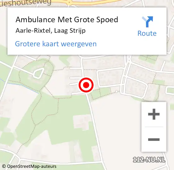 Locatie op kaart van de 112 melding: Ambulance Met Grote Spoed Naar Aarle-Rixtel, Laag Strijp op 5 december 2017 19:38