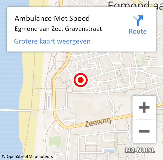 Locatie op kaart van de 112 melding: Ambulance Met Spoed Naar Egmond aan Zee, Gravenstraat op 6 december 2017 02:34