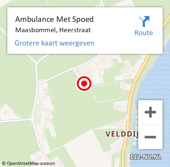 Locatie op kaart van de 112 melding: Ambulance Met Spoed Naar Maasbommel, Heerstraat op 6 december 2017 05:39