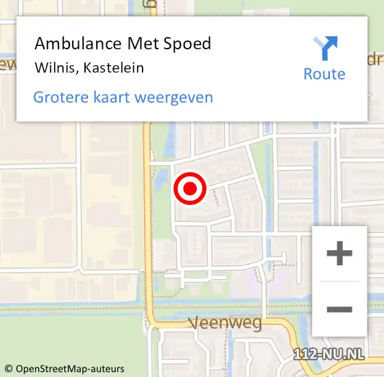 Locatie op kaart van de 112 melding: Ambulance Met Spoed Naar Wilnis, Kastelein op 6 december 2017 06:27