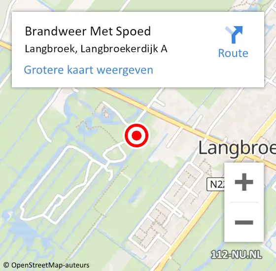 Locatie op kaart van de 112 melding: Brandweer Met Spoed Naar Langbroek, Langbroekerdijk A op 8 februari 2014 21:34