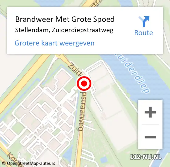 Locatie op kaart van de 112 melding: Brandweer Met Grote Spoed Naar Stellendam, Zuiderdiepstraatweg op 6 december 2017 08:27