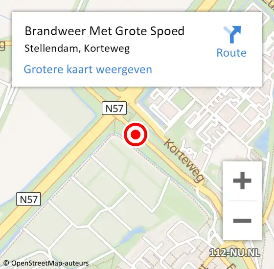 Locatie op kaart van de 112 melding: Brandweer Met Grote Spoed Naar Stellendam, Korteweg op 6 december 2017 08:32