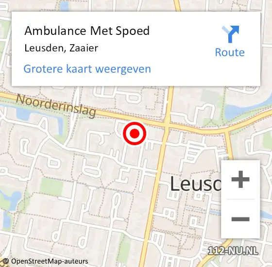 Locatie op kaart van de 112 melding: Ambulance Met Spoed Naar Leusden, Zaaier op 6 december 2017 08:33