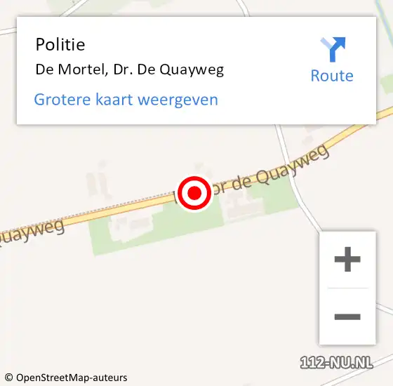 Locatie op kaart van de 112 melding: Politie De Mortel, Dr. De Quayweg op 6 december 2017 08:37