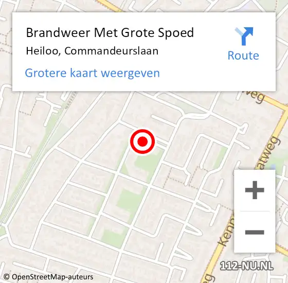 Locatie op kaart van de 112 melding: Brandweer Met Grote Spoed Naar Heiloo, Commandeurslaan op 6 december 2017 08:45