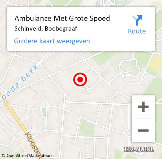 Locatie op kaart van de 112 melding: Ambulance Met Grote Spoed Naar Schinveld, Boebegraaf op 8 februari 2014 21:40