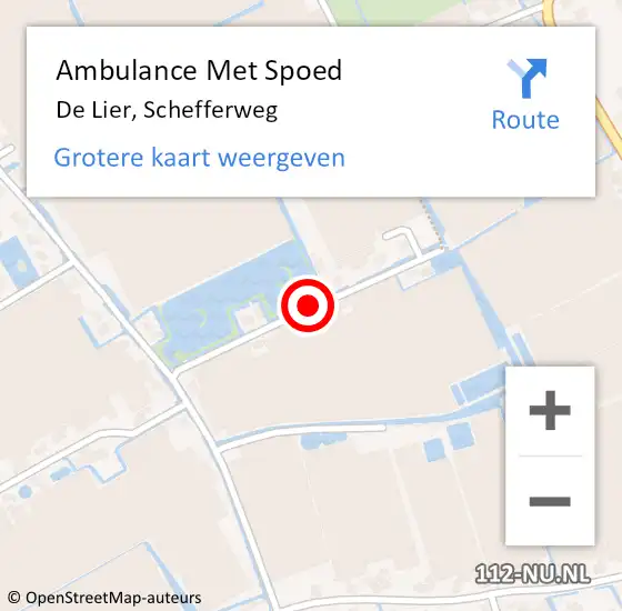 Locatie op kaart van de 112 melding: Ambulance Met Spoed Naar De Lier, Schefferweg op 6 december 2017 09:28