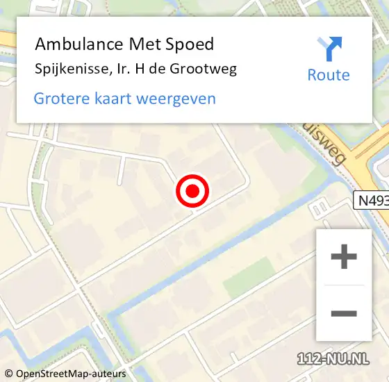 Locatie op kaart van de 112 melding: Ambulance Met Spoed Naar Spijkenisse, Ir. H de Grootweg op 6 december 2017 10:04