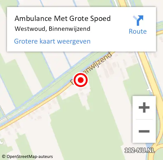 Locatie op kaart van de 112 melding: Ambulance Met Grote Spoed Naar Westwoud, Binnenwijzend op 6 december 2017 11:09