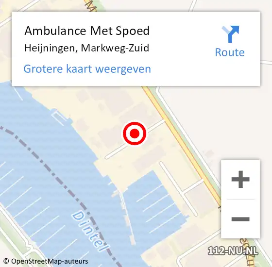 Locatie op kaart van de 112 melding: Ambulance Met Spoed Naar Heijningen, Markweg-Zuid op 6 december 2017 16:13