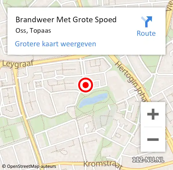 Locatie op kaart van de 112 melding: Brandweer Met Grote Spoed Naar Oss, Topaas op 6 december 2017 17:13