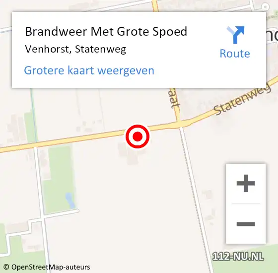 Locatie op kaart van de 112 melding: Brandweer Met Grote Spoed Naar Venhorst, Statenweg op 6 december 2017 18:25