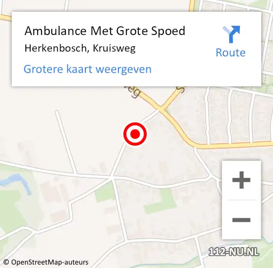 Locatie op kaart van de 112 melding: Ambulance Met Grote Spoed Naar Herkenbosch, Kruisweg op 8 februari 2014 23:31