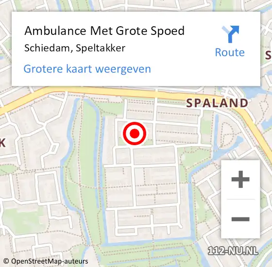 Locatie op kaart van de 112 melding: Ambulance Met Grote Spoed Naar Schiedam, Speltakker op 6 december 2017 23:06