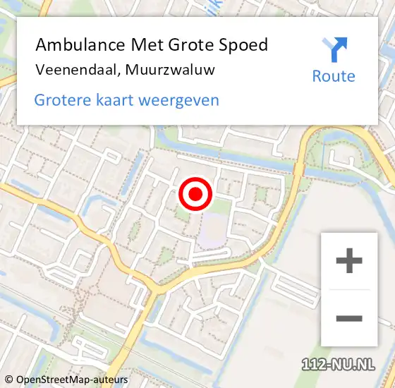 Locatie op kaart van de 112 melding: Ambulance Met Grote Spoed Naar Veenendaal, Muurzwaluw op 7 december 2017 02:08