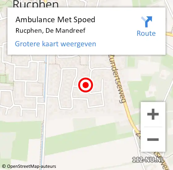 Locatie op kaart van de 112 melding: Ambulance Met Spoed Naar Rucphen, De Mandreef op 7 december 2017 03:39