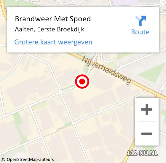 Locatie op kaart van de 112 melding: Brandweer Met Spoed Naar Aalten, Eerste Broekdijk op 21 september 2013 21:23