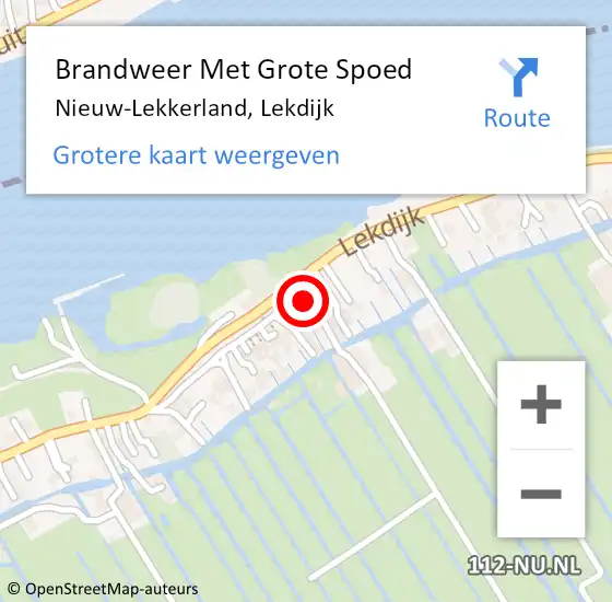 Locatie op kaart van de 112 melding: Brandweer Met Grote Spoed Naar Nieuw-Lekkerland, Lekdijk op 7 december 2017 07:31