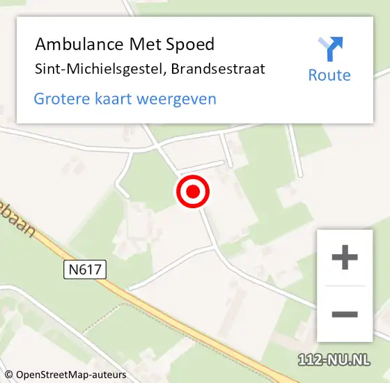 Locatie op kaart van de 112 melding: Ambulance Met Spoed Naar Sint-Michielsgestel, Brandsestraat op 7 december 2017 08:09