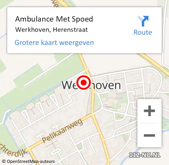 Locatie op kaart van de 112 melding: Ambulance Met Spoed Naar Werkhoven, Herenstraat op 7 december 2017 09:56