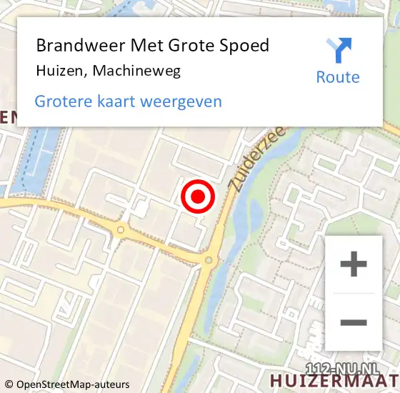 Locatie op kaart van de 112 melding: Brandweer Met Grote Spoed Naar Huizen, Machineweg op 7 december 2017 11:00