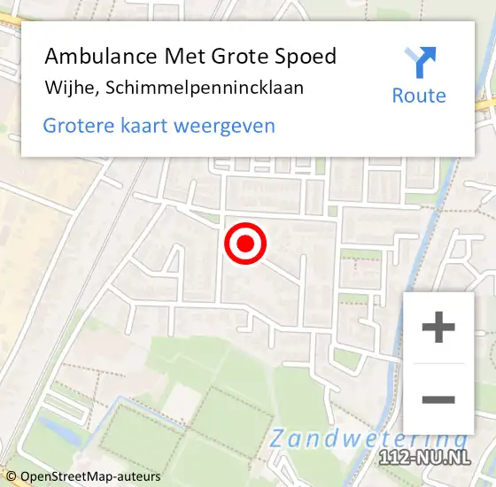 Locatie op kaart van de 112 melding: Ambulance Met Grote Spoed Naar Wijhe, Schimmelpennincklaan op 7 december 2017 11:00