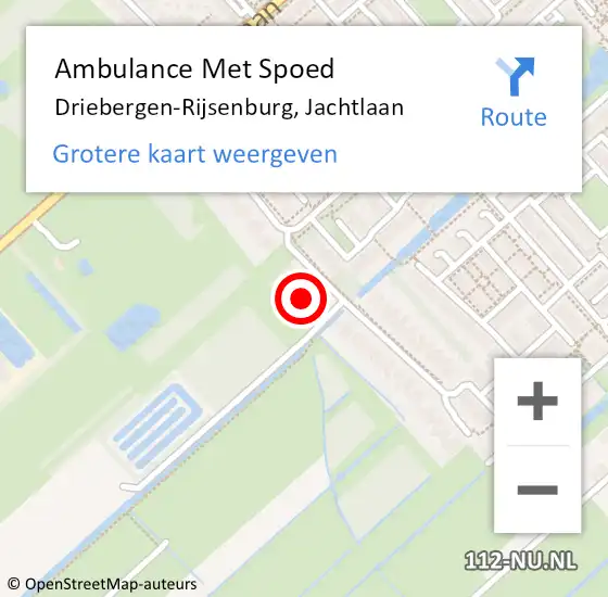 Locatie op kaart van de 112 melding: Ambulance Met Spoed Naar Driebergen-Rijsenburg, Jachtlaan op 7 december 2017 12:17