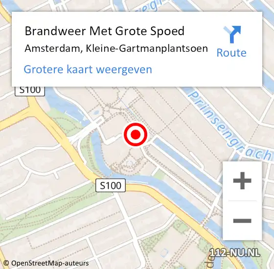 Locatie op kaart van de 112 melding: Brandweer Met Grote Spoed Naar Amsterdam, Kleine-Gartmanplantsoen op 7 december 2017 12:56