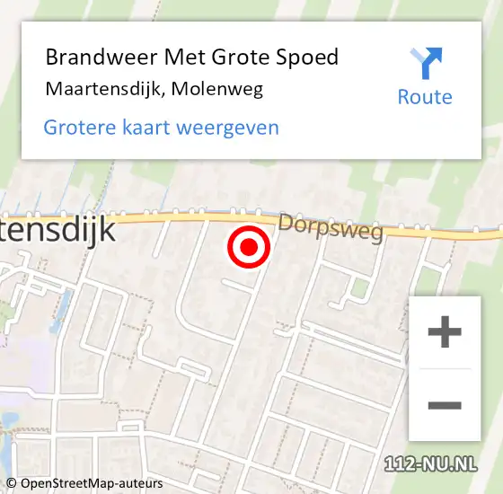 Locatie op kaart van de 112 melding: Brandweer Met Grote Spoed Naar Maartensdijk, Molenweg op 7 december 2017 13:13