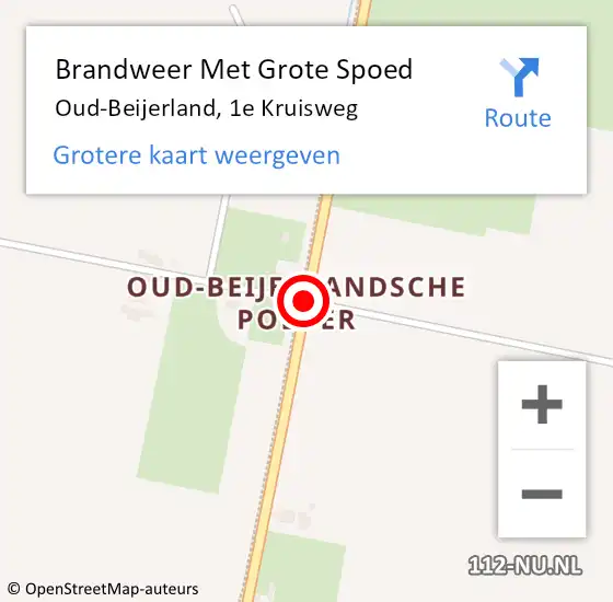 Locatie op kaart van de 112 melding: Brandweer Met Grote Spoed Naar Oud-Beijerland, 1e Kruisweg op 7 december 2017 14:46