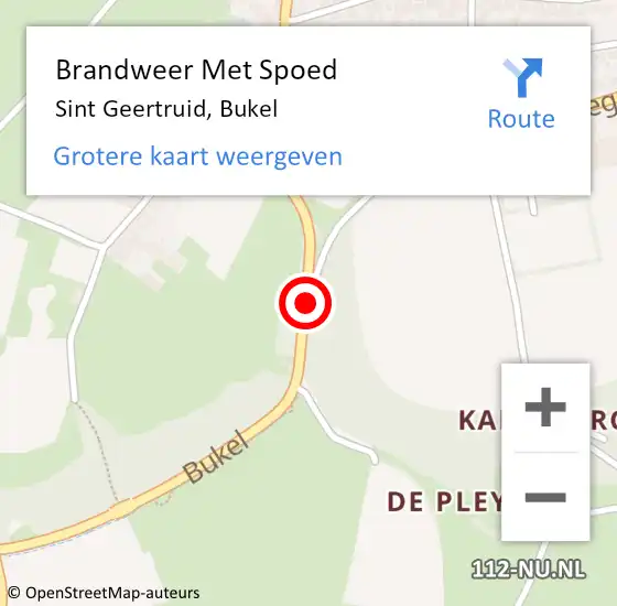 Locatie op kaart van de 112 melding: Brandweer Met Spoed Naar Sint Geertruid, Bukel op 7 december 2017 15:48