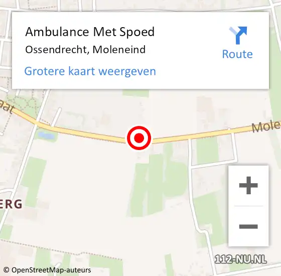 Locatie op kaart van de 112 melding: Ambulance Met Spoed Naar Ossendrecht, Moleneind op 7 december 2017 16:10