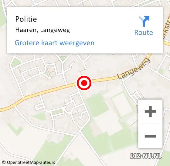 Locatie op kaart van de 112 melding: Politie Haaren, Langeweg op 7 december 2017 17:24