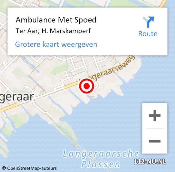 Locatie op kaart van de 112 melding: Ambulance Met Spoed Naar Ter Aar, H. Marskamperf op 7 december 2017 17:37