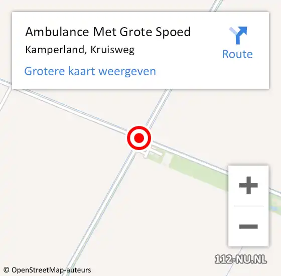Locatie op kaart van de 112 melding: Ambulance Met Grote Spoed Naar Kamperland, Kruisweg op 7 december 2017 17:48