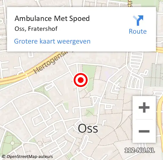 Locatie op kaart van de 112 melding: Ambulance Met Spoed Naar Oss, Fratershof op 7 december 2017 17:52