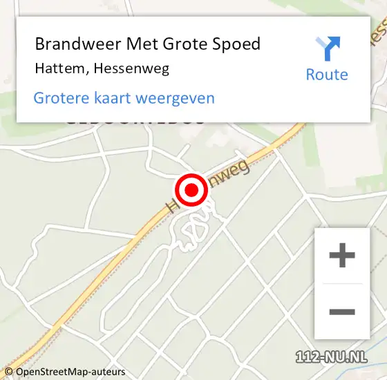 Locatie op kaart van de 112 melding: Brandweer Met Grote Spoed Naar Hattem, Hessenweg op 7 december 2017 18:11