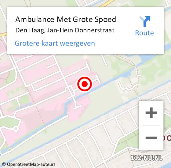 Locatie op kaart van de 112 melding: Ambulance Met Grote Spoed Naar Den Haag, Jan-Hein Donnerstraat op 7 december 2017 19:23