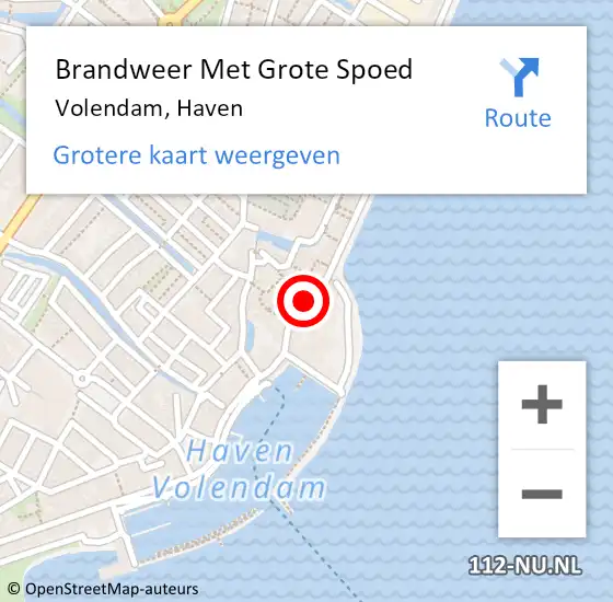 Locatie op kaart van de 112 melding: Brandweer Met Grote Spoed Naar Volendam, Haven op 7 december 2017 21:37