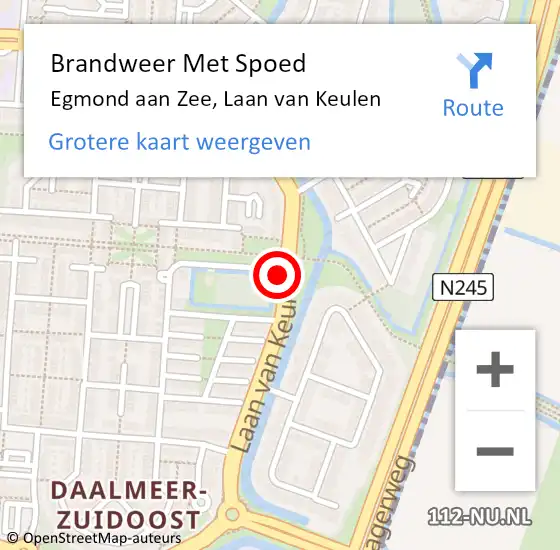 Locatie op kaart van de 112 melding: Brandweer Met Spoed Naar Egmond aan Zee, Laan van Keulen op 7 december 2017 21:59