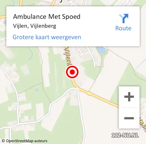 Locatie op kaart van de 112 melding: Ambulance Met Spoed Naar Vijlen, Vijlenberg op 9 februari 2014 02:58