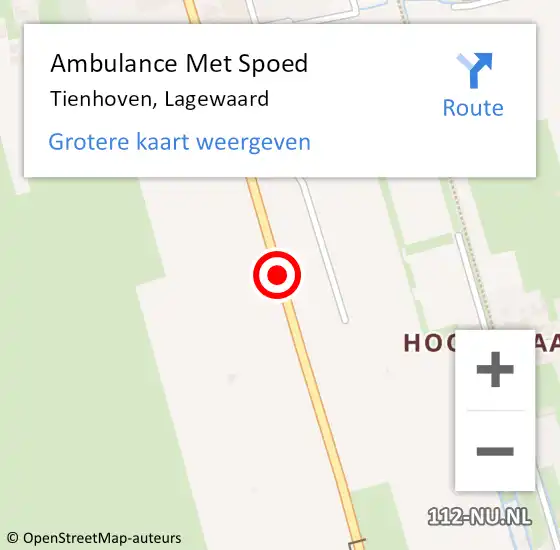 Locatie op kaart van de 112 melding: Ambulance Met Spoed Naar Tienhoven, Lagewaard op 8 december 2017 06:37