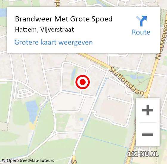 Locatie op kaart van de 112 melding: Brandweer Met Grote Spoed Naar Hattem, Vijverstraat op 9 februari 2014 03:37