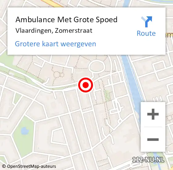 Locatie op kaart van de 112 melding: Ambulance Met Grote Spoed Naar Vlaardingen, Zomerstraat op 8 december 2017 08:37