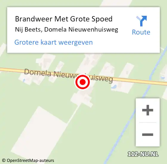 Locatie op kaart van de 112 melding: Brandweer Met Grote Spoed Naar Nij Beets, Domela Nieuwenhuisweg op 8 december 2017 08:41
