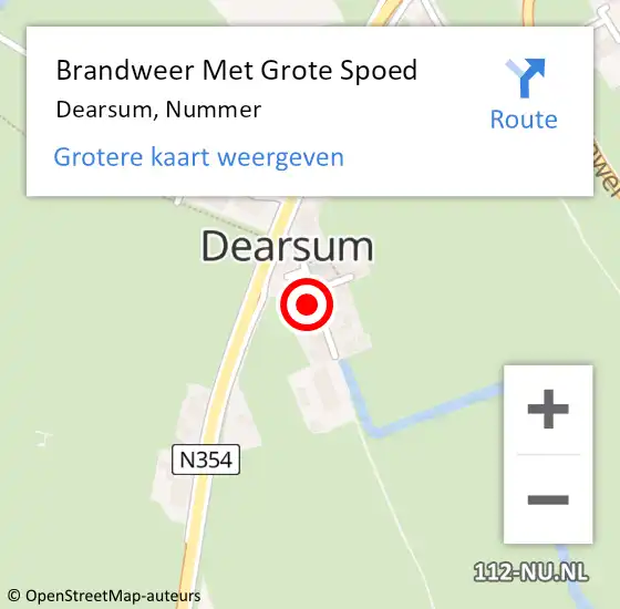 Locatie op kaart van de 112 melding: Brandweer Met Grote Spoed Naar Dearsum, Nummer op 8 december 2017 09:06